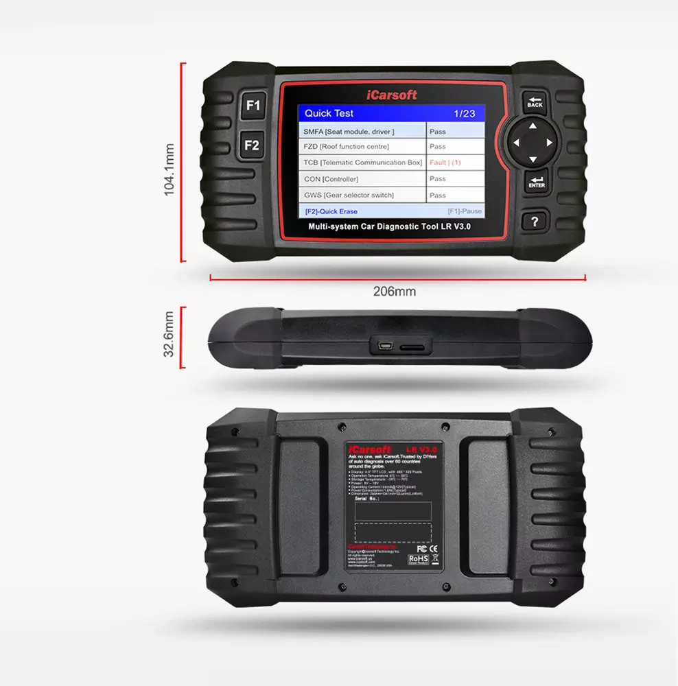 ICarsoft LR V3.0 Diagnostic Scan Tool For Land Rover & Jaguar - 2025 Updated With ABS, DPF, EPB, SRS