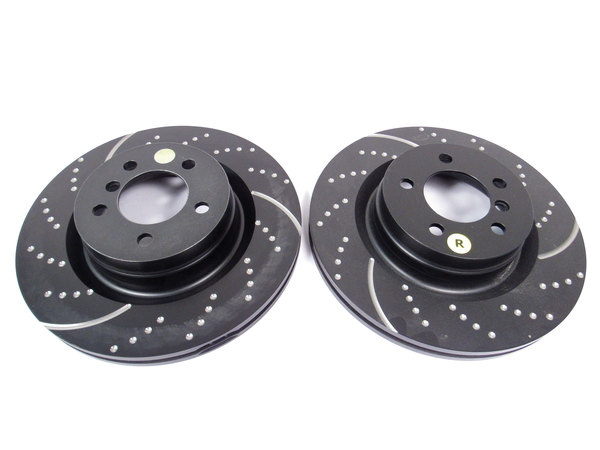 Detroit Axle Front Drilled & Slotted Brake Rotors For Land Rover Discovery LR4 Range Rover Sport